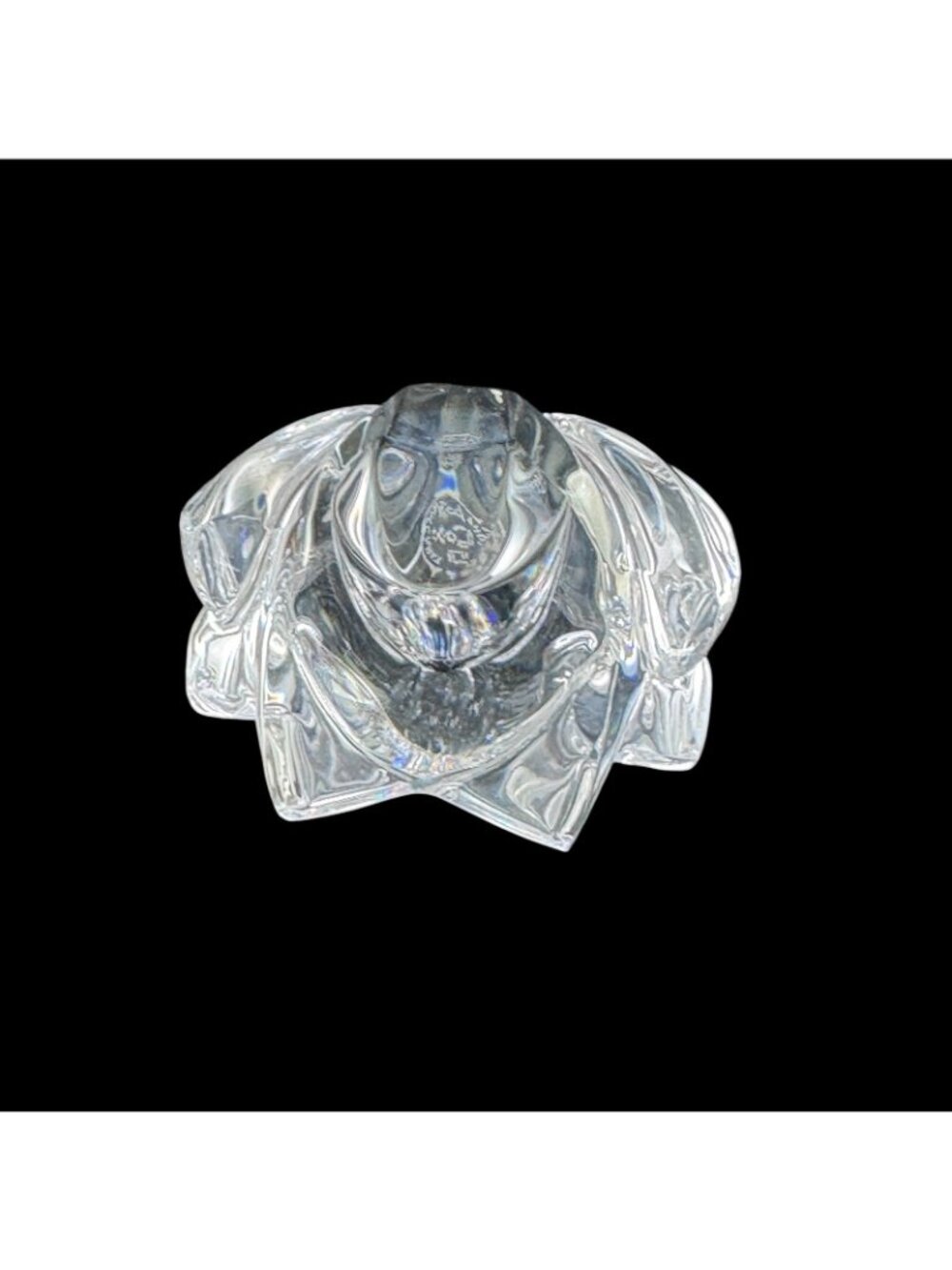 Baccarat France Crystal Frog Toad Figurine Clear Art Glass New in Box - Picture 3 of 8